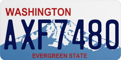 WA license plate AXF7480