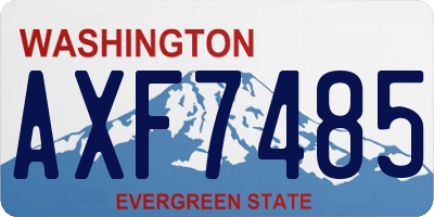 WA license plate AXF7485