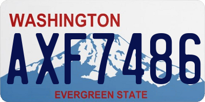 WA license plate AXF7486