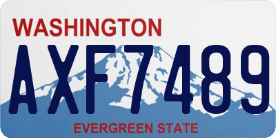 WA license plate AXF7489