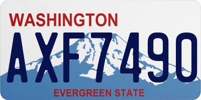 WA license plate AXF7490
