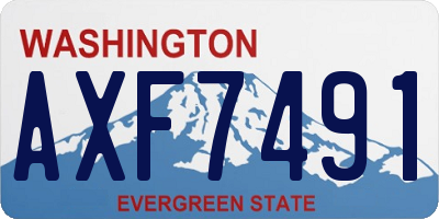 WA license plate AXF7491