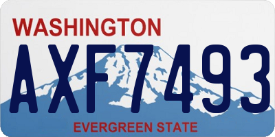 WA license plate AXF7493