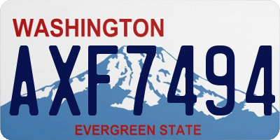 WA license plate AXF7494