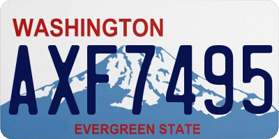 WA license plate AXF7495