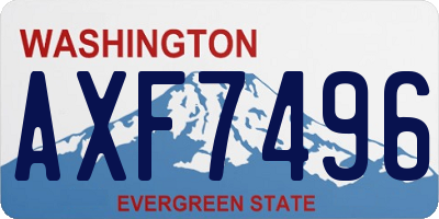 WA license plate AXF7496