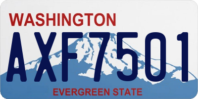WA license plate AXF7501