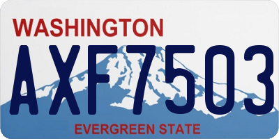 WA license plate AXF7503