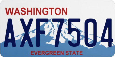 WA license plate AXF7504