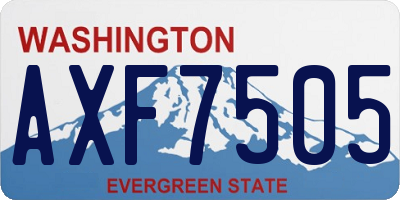 WA license plate AXF7505