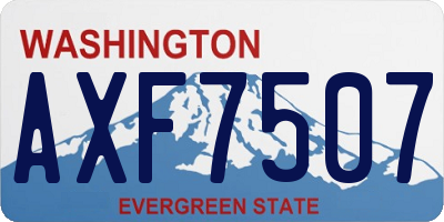 WA license plate AXF7507