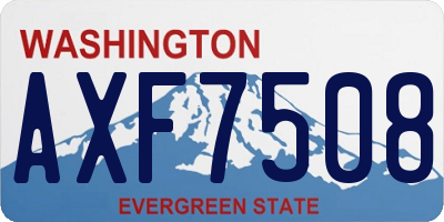 WA license plate AXF7508