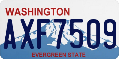 WA license plate AXF7509