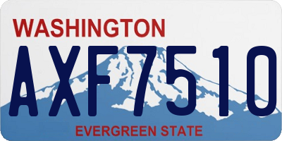 WA license plate AXF7510