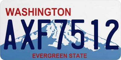 WA license plate AXF7512
