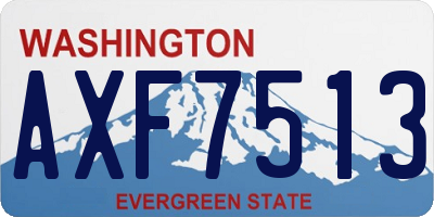 WA license plate AXF7513