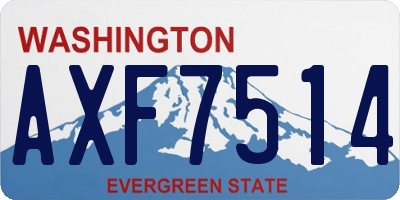 WA license plate AXF7514