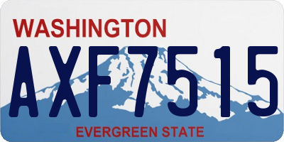 WA license plate AXF7515
