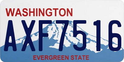 WA license plate AXF7516