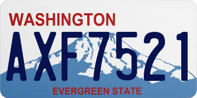 WA license plate AXF7521