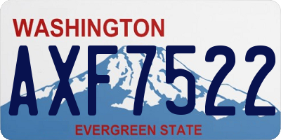 WA license plate AXF7522