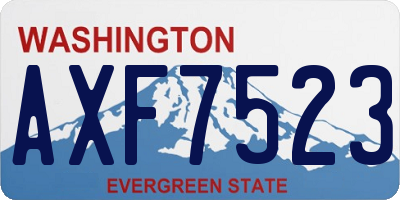 WA license plate AXF7523