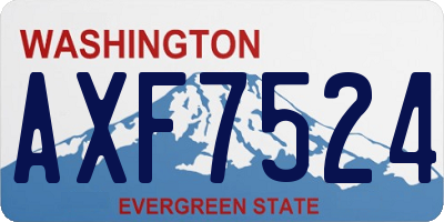 WA license plate AXF7524