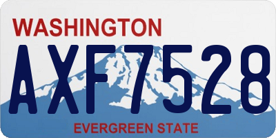 WA license plate AXF7528