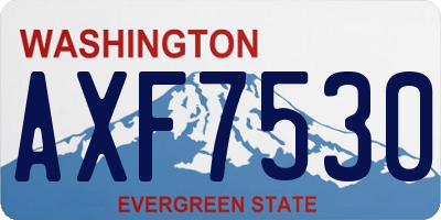 WA license plate AXF7530