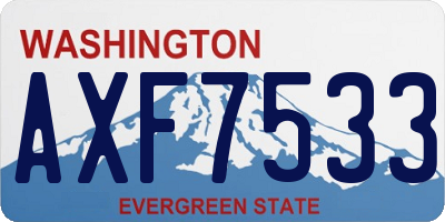 WA license plate AXF7533