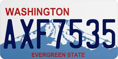 WA license plate AXF7535