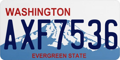 WA license plate AXF7536