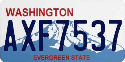 WA license plate AXF7537