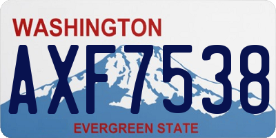 WA license plate AXF7538