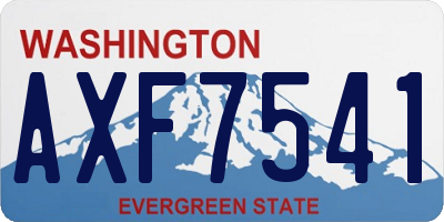 WA license plate AXF7541