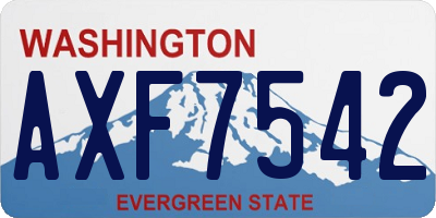 WA license plate AXF7542