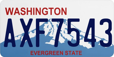 WA license plate AXF7543