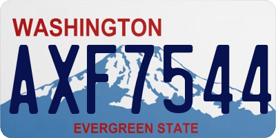 WA license plate AXF7544