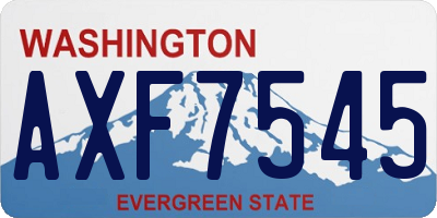 WA license plate AXF7545
