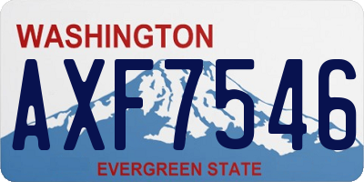 WA license plate AXF7546