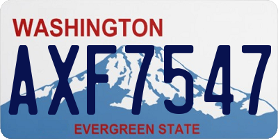 WA license plate AXF7547