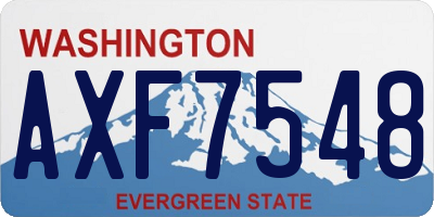 WA license plate AXF7548