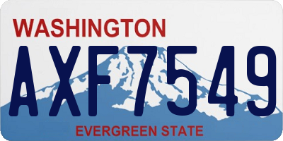 WA license plate AXF7549
