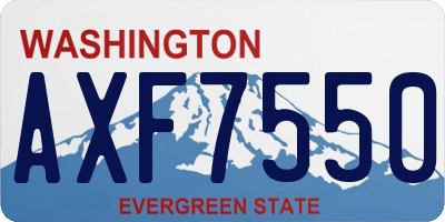 WA license plate AXF7550