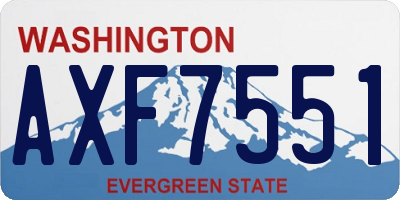 WA license plate AXF7551