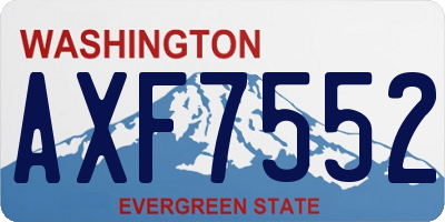 WA license plate AXF7552