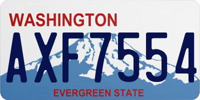WA license plate AXF7554