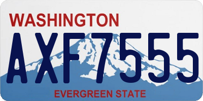 WA license plate AXF7555