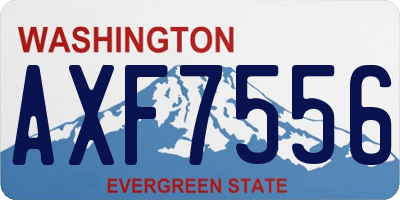 WA license plate AXF7556
