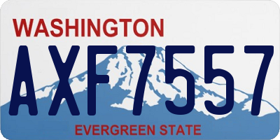 WA license plate AXF7557